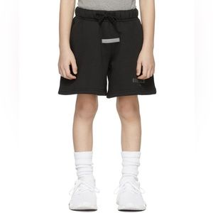NWT Sold Out FEAR OF GOD ESSENTIALS Kids Black Logo Shorts - 8